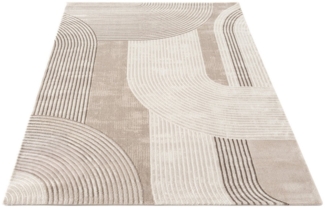 Carpetilla Designteppich Designer Wohnzimmer Teppich Creme Modern Cream _Nerz, Rechteckig, Höhe: 13 mm, Wohnzimmer