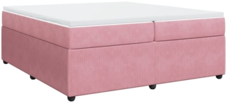 vidaXL Boxspringbett mit Matratze Rosa 200x200 cm Samt 3285667