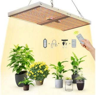 Jibenhome Pflanzenlampe Dimmbare Grow Lampe Vollspektrum für Zimmerpflanzen, Gemüse, Blume, Faltbar Pflanzenlicht 120W mit 3 Lichtmodi, Timer, 10 Helligkeit