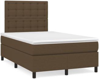 vidaXL Boxspringbett mit Matratze & LED Dunkelbraun 120x190 cm Stoff 3270228