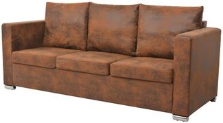vidaXL Sofa 3-Sitzer 191x73x82 cm Wildleder-Optik 244703