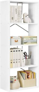 Woltu Bücherregal, 1-tlg, mit 4 Ebenen, mit Kippschutz, Vitrine Aktenschrank