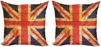 Abakuhaus Kissenbezüge Modern Accent Doppelseitiger Digitaldruck, (2 Stück), England Union Jack Motiv Grunge