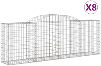 vidaXL Gabionen mit Hochbogen 8 Stk. 300x50x100/120cm Verzinktes Eisen 3146707