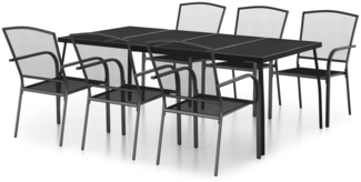 vidaXL 7-tlg. Garten-Essgruppe Anthrazit Stahl 3187973