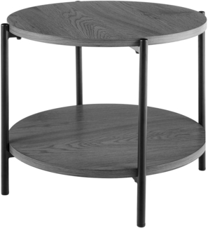 Couchtisch BAZON - Holz Grau 50x50x40 cm | Sofatisch Rund Beistelltisch Holz Wohnzimmertisch Klein