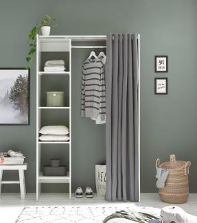 Kleiderschrank >Jill< in Weiß - 120x195x50cm (BxHxT)