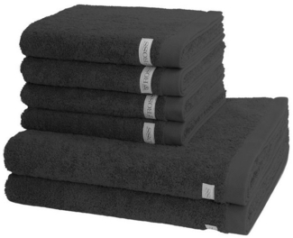 Ross Sinfonie 6 tlg. Frottier-Set - 4 X Handtuch (50 X 100cm), 2 X Duschtuch (70 X 140cm) - 500 g/m2 - Schiefer