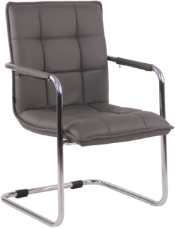 Besucherstuhl TORINO - Kunstleder Grau 57x64x89 cm Silber | Besucherstühle Konferenzstuhl Wartezimmerstuhl Bürostühle Bürostuhl Konferenzraum