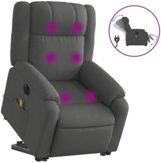 vidaXL Elektrischer Massagesessel mit Aufstehhilfe Dunkelgrau Stoff 3205239