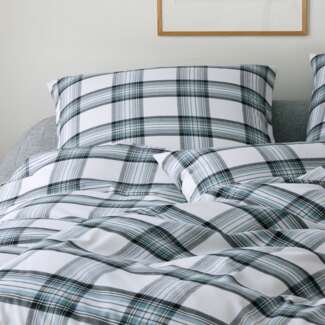 elegante Soft-Flanell Bettwäsche Westminster smoke blue | Kissenbezug einzeln 40x80 cm