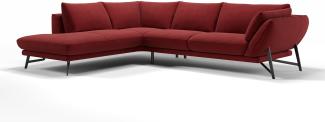 Sofanella Ecksofa ESTELLA Eckcouch Wohnlandschaft Stoffcouch in Rot