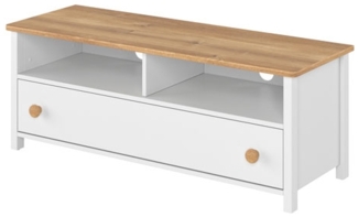Lowboard "Story" TV-Unterschrank 120cm weiß Nash Eiche