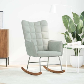 vidaXL Schaukelstuhl Hellgrau Samt 4016832