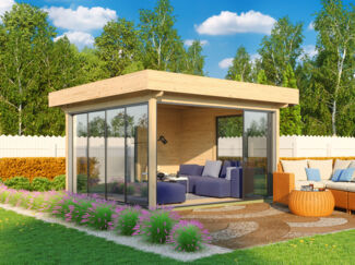 Fjordholz Glaspavillon Alu 44 C Farblos