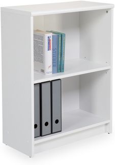 LILLY Regal Weiß - Modernes Bücherregal mit 2 offenen Fächern - Vielseitiges Büro Aktenregal Standregal mit viel Stauraum - 60 x 78 x 28 cm (B/H/T)