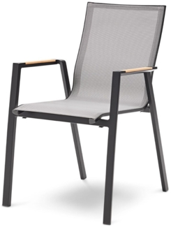 Gartenstuhl MONDO Ferina, Aluminium, Schwarz, 56 x 88 x 65 cm