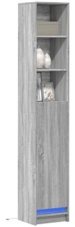 vidaXL LED-Sideboard Grau Sonoma 36x32,5x200 cm Holzwerkstoff 852129
