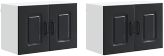vidaXL Küchenschrank mit Speicher Kalmar 2 pcs Schwarz 60 x 31 x 40 cm 884557