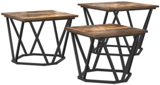 vidaXL Couchtisch 3 pcs Räuchereiche 50 x 50 x 40 cm 868281