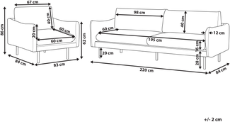 Sofa Set 4-Sitzer VINTERBRO Chenillegewebe Goldbraun