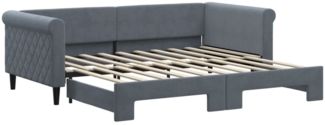 vidaXL Tagesbett Ausziehbar Dunkelgrau 90x190 cm Samt 3197785