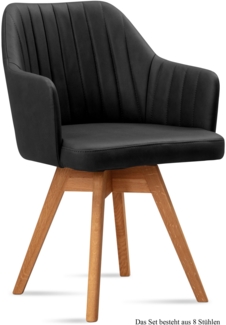 Armlehnstuhl drehbar (8er-Set) Dotty 58 x 81 x 60 Eiche geölt/Anthrazit