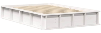 vidaXL Bettgestell Weiß 210 x 158 x 30 cm Massives Kiefernholz 3385716