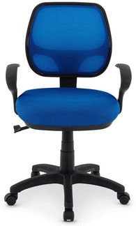 IDIMEX Drehstuhl COOL-1, Bürostuhl Kinder höhenverstellbar mit Wippfunktion Netzbezug Blau