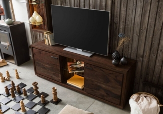 Massivmoebel24 TV-Board (Massivholz), TV-Board Akazie 175x40x63 dunkelbraun lackiert BARK #211