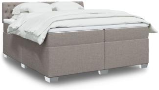 vidaXL Boxspringbett mit Matratze Taupe 200x200 cm Stoff 3286006