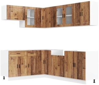 vidaXL 11-tlg. Küchenschrank-Set Porto Altholz-Optik Holzwerkstoff 3314909