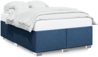 vidaXL Bettgestell ohne Matratze Blau 140x190 cm Stoff 3284477