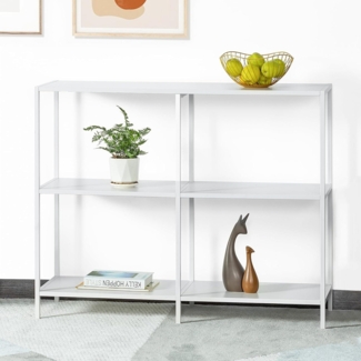 Konsolentisch Metall 3 Ablageflächen Weiß 100x30x80cm Moderne Stil