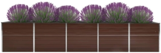 vidaXL Garten-Hochbeet Verzinkter Stahl 400×80×77 cm Braun 47062