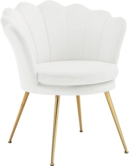 Woltu Relaxsessel, Sessel Wohnzimmer in Blumenform, mit Samtbezug Metallbeinen