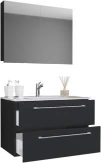 VCM Badmöbel Waschtisch Badinos 914334 Schwarz H. 109 x B. 80 x T. 46 cm