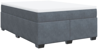 vidaXL Boxspringbett mit Matratze Dunkelgrau 140x200 cm Samt 3285288