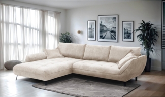 exxpo - sofa fashion Ecksofa Biarritz modern und elegantes Mega Sofa mit tollem Sitzkomfort, L-Form, XXL– Longchair Ecke in hochwertiger Verarbeitung, Stellmaße 324x203 cm