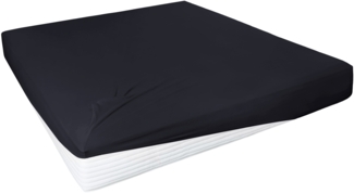 Hahn Haustextilien Elasthan-Feinjersey-Spannlaken Royal Größe 140-160 x 200-220 cm schwarz