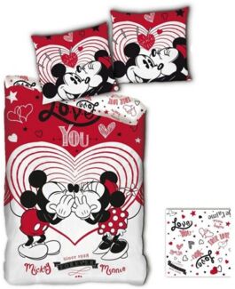 Disney Bettbezug Mickey & Minnie 140x200 cm Polyester rot
