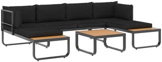 vidaXL 4-tlg. Garten-Ecksofa-Set mit Auflagen Aluminium und WPC 48654
