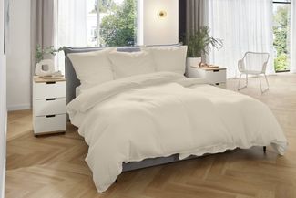 Primera Halbleinen Sommer Bettwäsche 155x220 beige leinen uni 183001-719