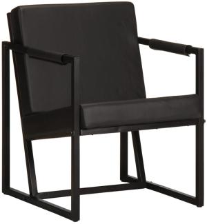 vidaXL Sessel Schwarz Echtleder [247801]