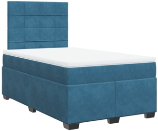 vidaXL Boxspringbett mit Matratze Blau 120x190 cm Samt 3290862