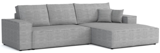 Deine Möbel 24 Wohnlandschaft MARCO 294 cm breit Ecksofa Sofa Wohnzimmer L-Couch Cord Samt, Grau Beige Dunkelgrau Anthrazit Graphit Schwarz Hellgrau 3 Teile, mit Schlaffunktion Bettfunktion Bettkasten Stauraum