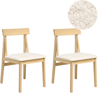 Esszimmerstuhl 2er Set ISLE Holz Hellbraun Beige