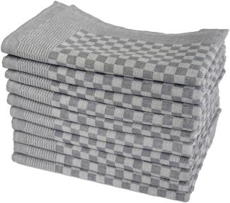 Müskaan - 10er Set Luxus Grubentücher 50x70 cm 100% Baumwolle 210 g/m² Spühltuch Küchentücher Abwaschlappen 75g grau