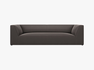 Micadoni Sofa Ruby 3-Sitzer Samt Salvador Dunkelgrau