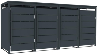 Mülltonnenbox Müllbox Mülltonnenverkleidung 4 Türen Anthrazit Box Soft-Close